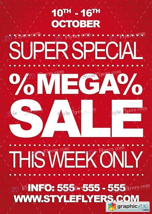 Mega Sale V5 PSD Flyer Template