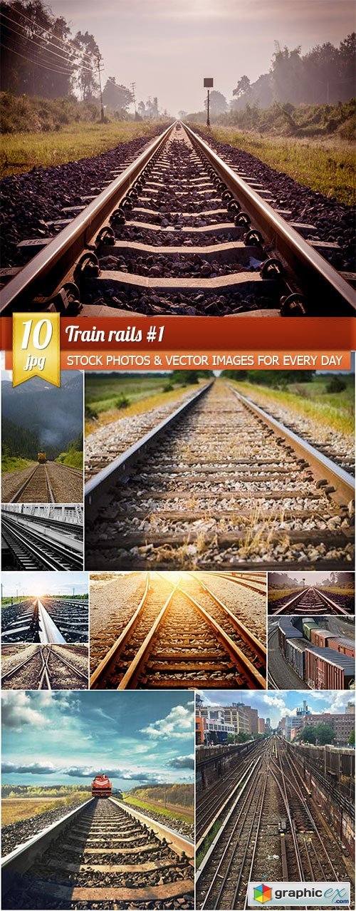 Train rails 1, 10 x UHQ JPEG