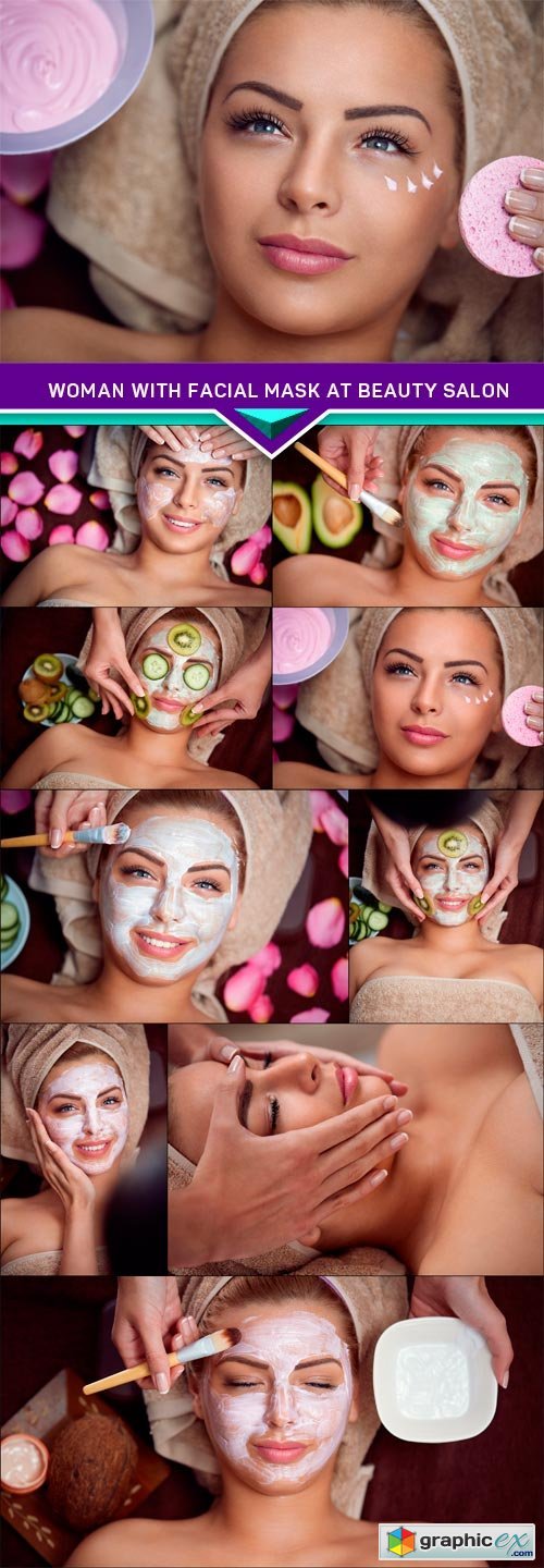 Woman with facial mask at beauty salon 9X JPEG