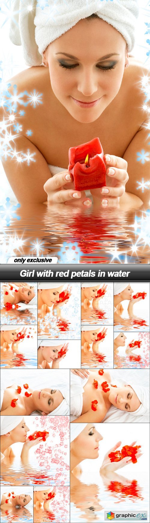 Girl with red petals in water - 15 UHQ JPEG