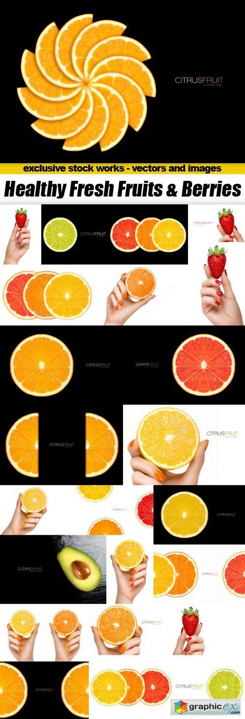 Healthy Fresh Fruits & Berries - 22xUHQ JPEG