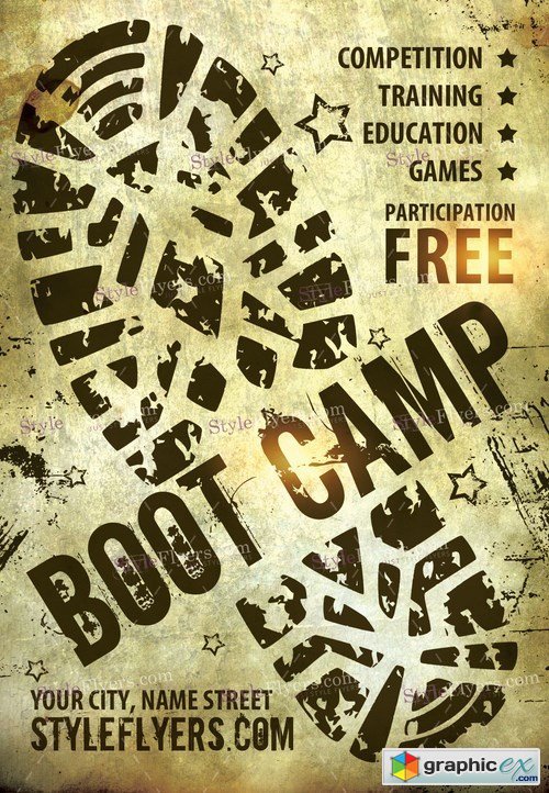 Boot Camp PSD Flyer Template + Facebook Cover