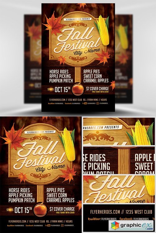 Fall Festival Flyer Template 3