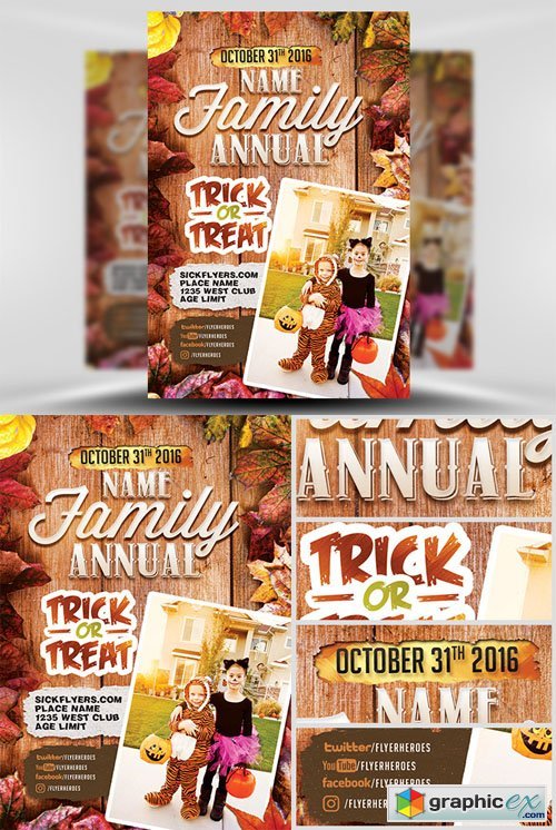 Annual Family Trick or Treat Flyer Template