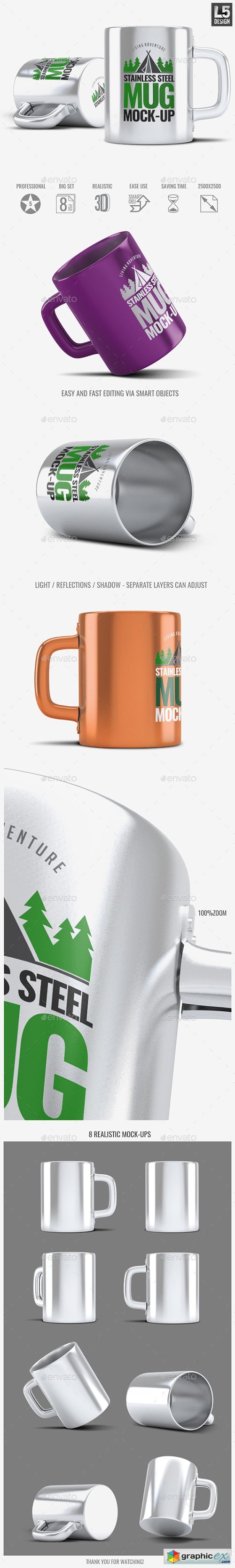 Stainless Steel Mug Mock-Up