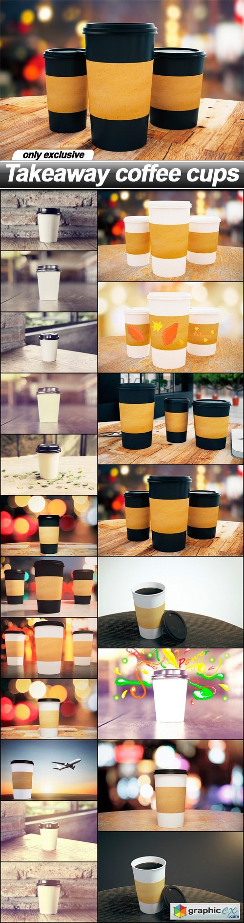 Takeaway coffee cups - 20 UHQ JPEG