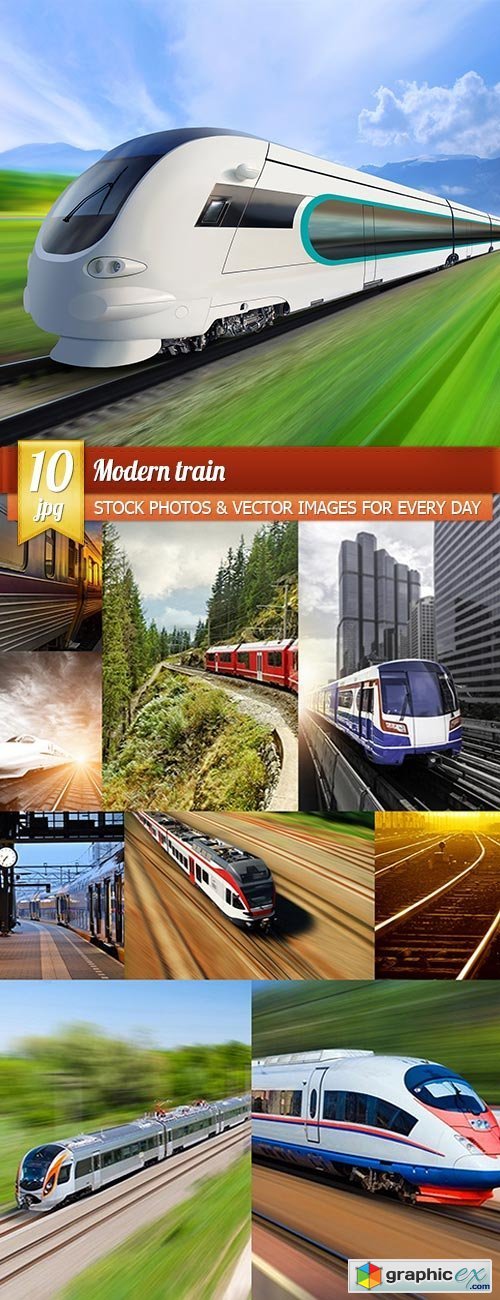 Modern train, 10 x UHQ JPEG