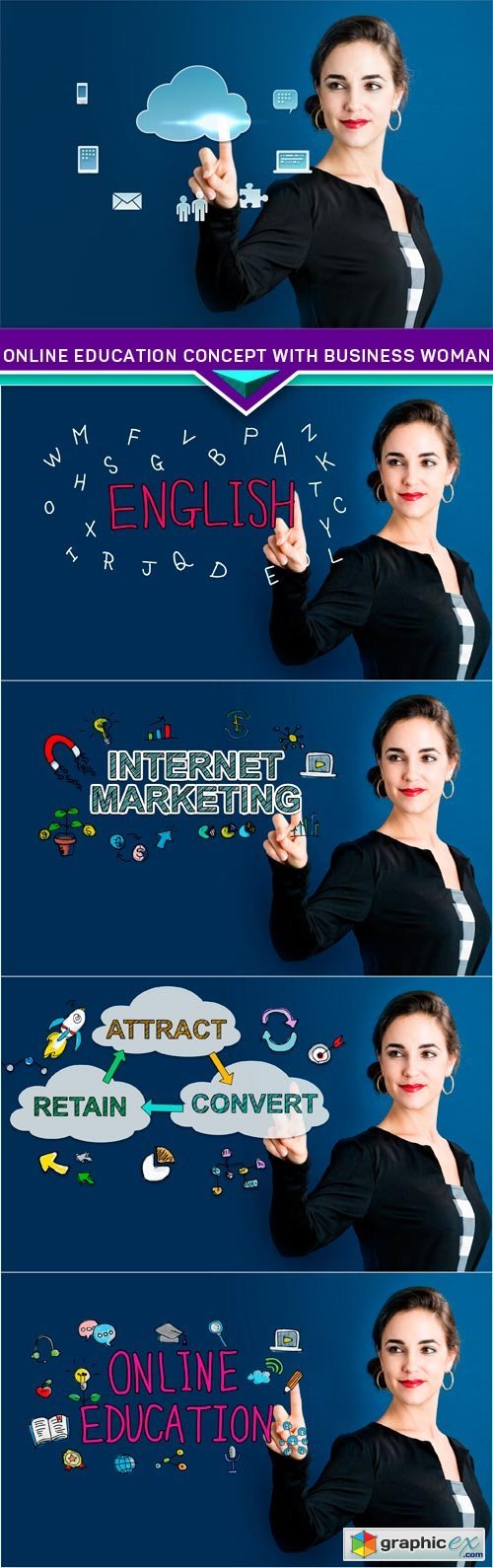Online Education concept with business woman 5X JPEG
