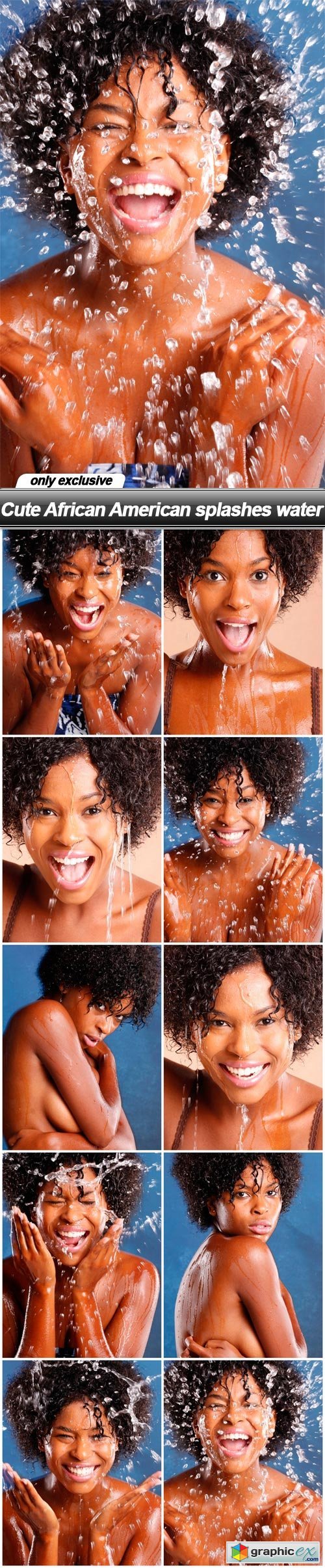 Cute African American splashes water - 10 UHQ JPEG