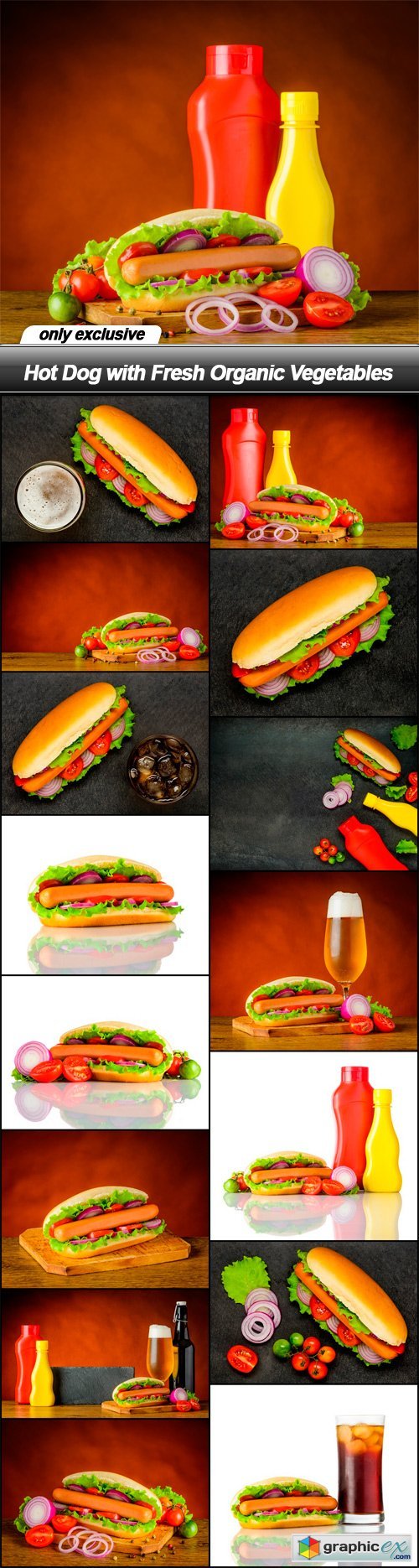 Hot Dog with Fresh Organic Vegetables - 16 UHQ JPEG