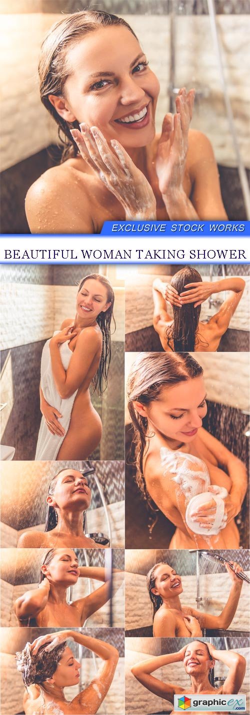Beautiful woman taking shower 9x JPEG