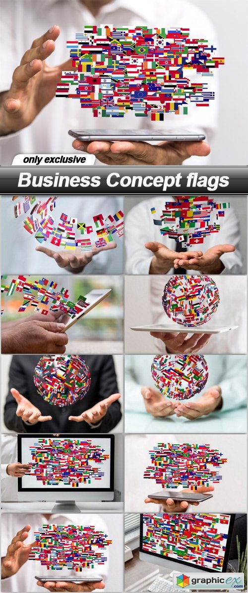 Business Concept flags - 10 UHQ JPEG