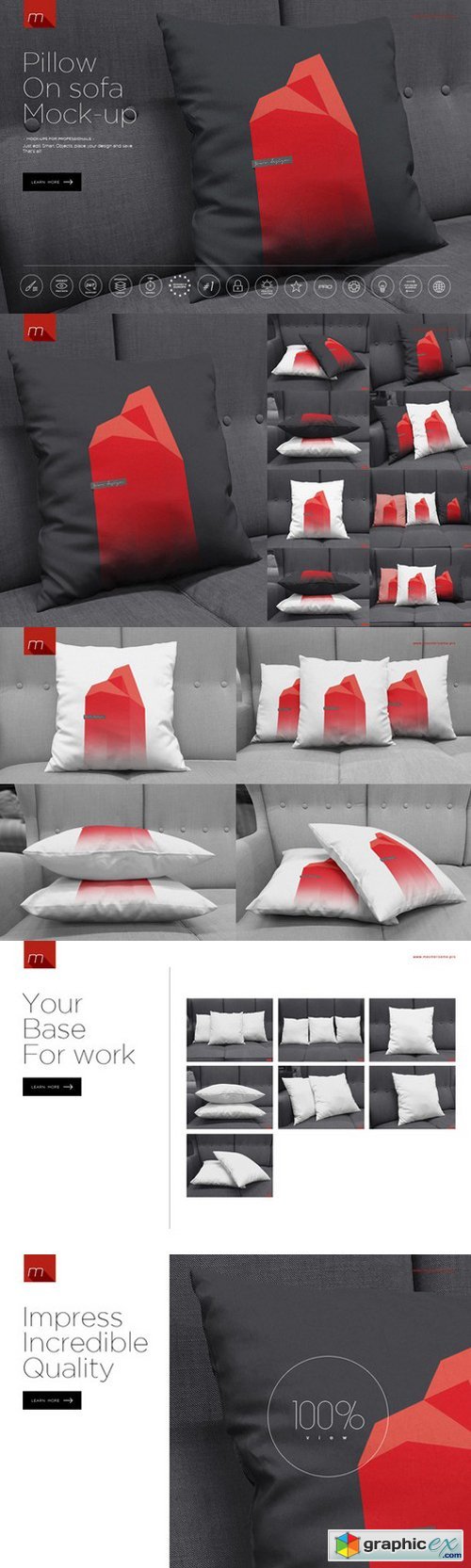 Pillow on Sofa Mock-up