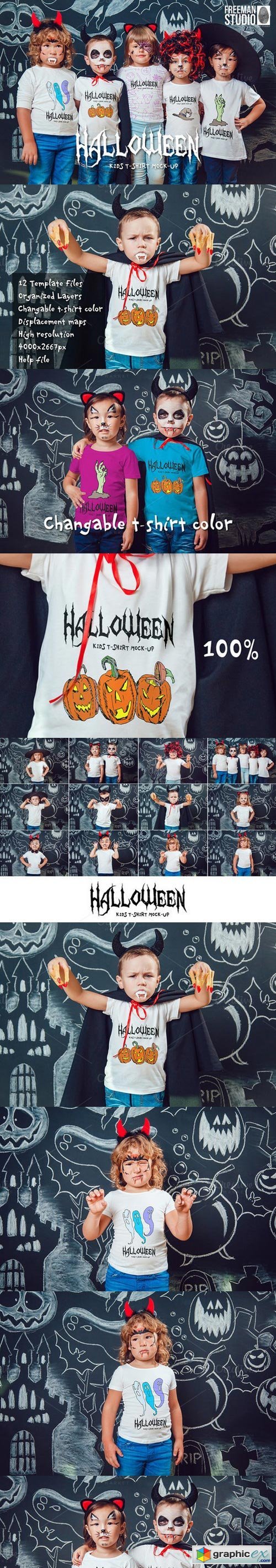 Halloween Kids T-Shirt Mock-Up