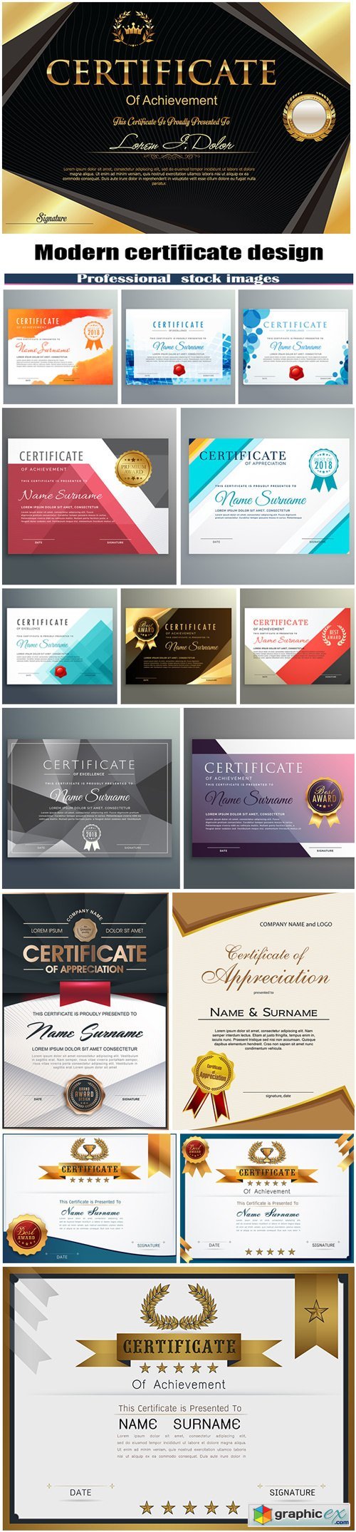 Modern certificate design