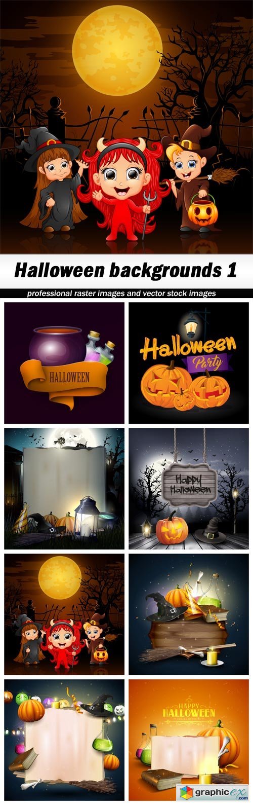 Halloween backgrounds 1 - 8 EPS