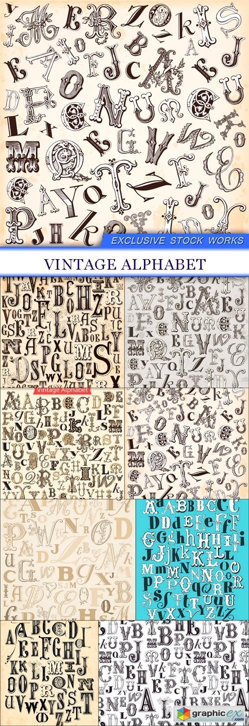 Vintage Alphabet 8x EPS