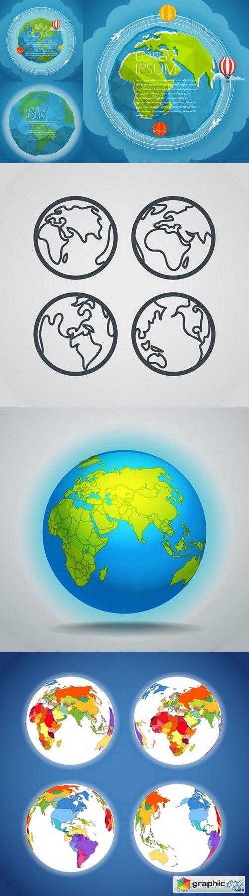Earth vector illustration. Template for a text