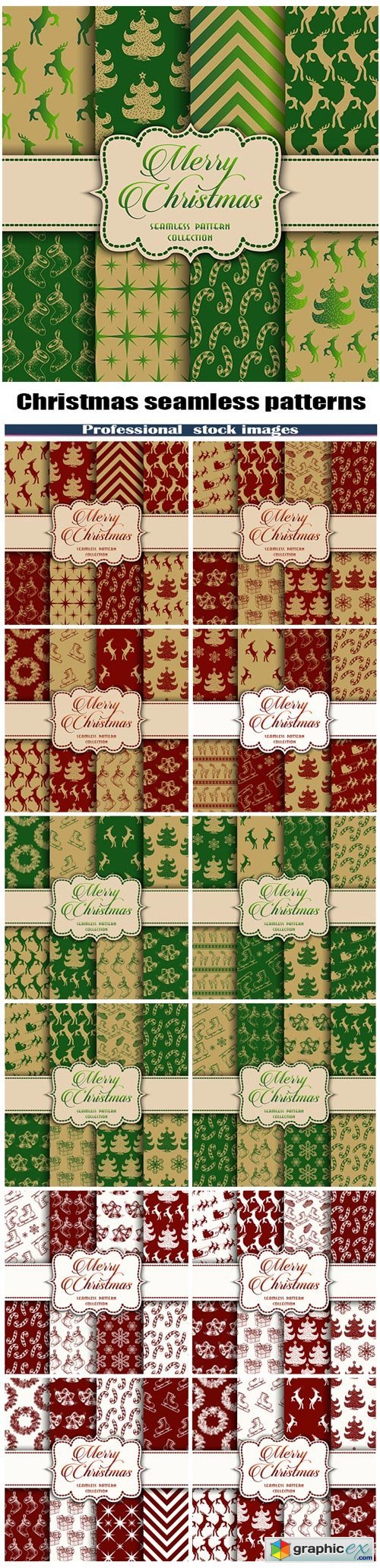 Christmas Collection of seamless patterns