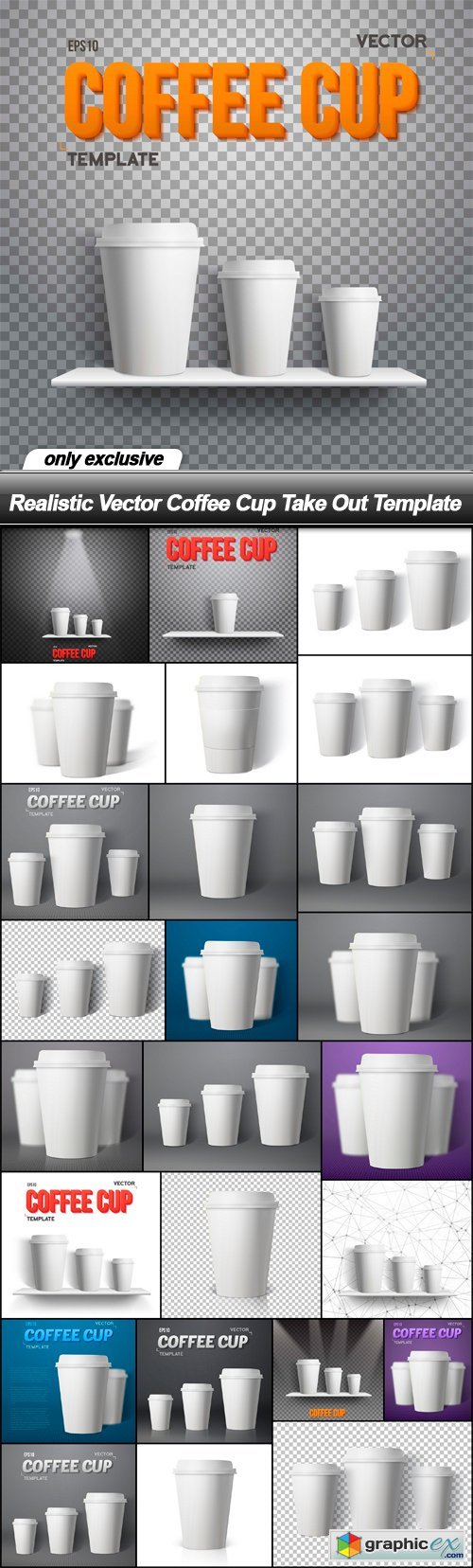 Realistic Vector Coffee Cup Take Out Template - 26 EPS