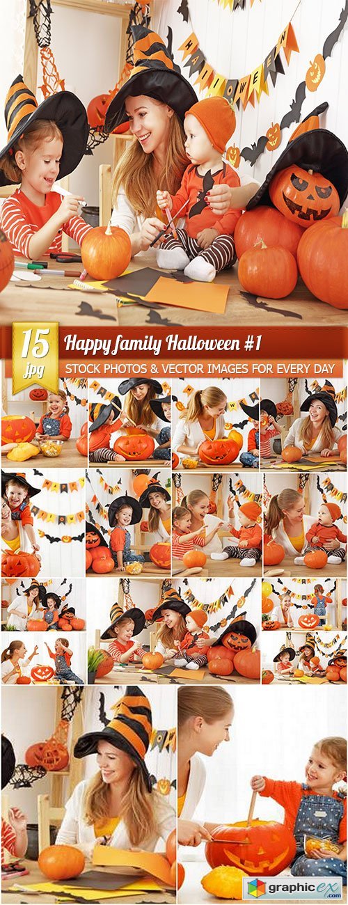 Happy family Halloween 1, 15 x UHQ JPEG