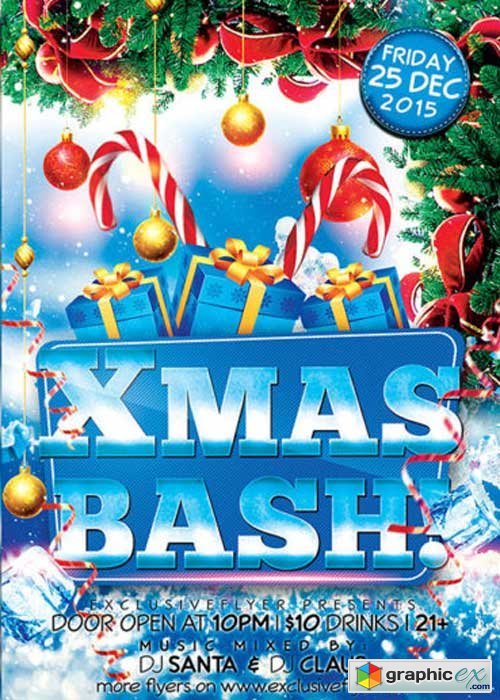  Christmas Bash Flyer PSD V7 Template 