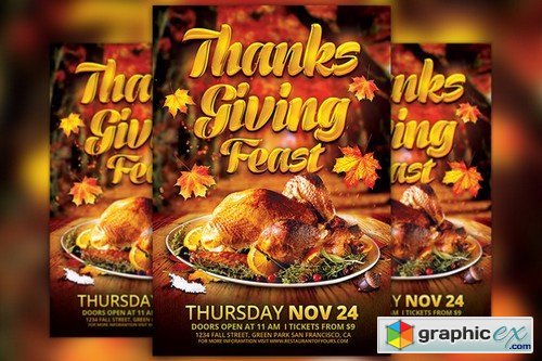 Thanksgiving Feast Flyer Template 