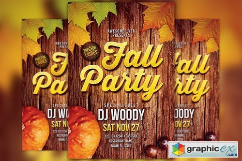 Fall Party Flyer Template 