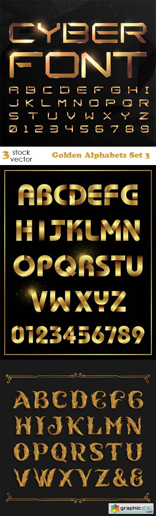 Golden Alphabets Set 3