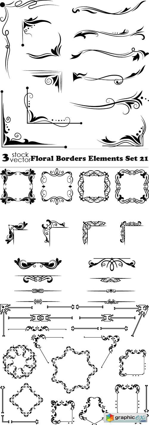 Floral Borders Elements Set 21