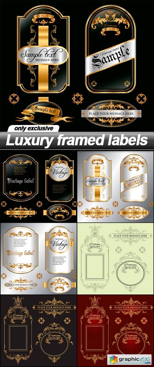 Luxury framed labels - 7 EPS