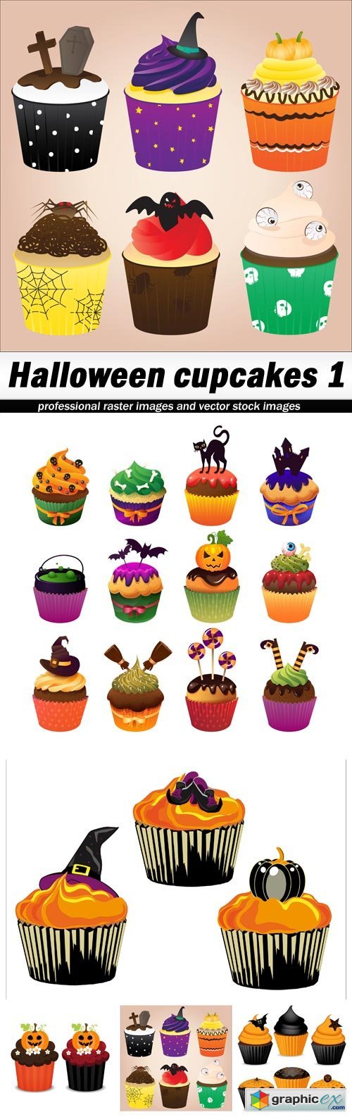 Halloween cupcakes 1 - 5 EPS