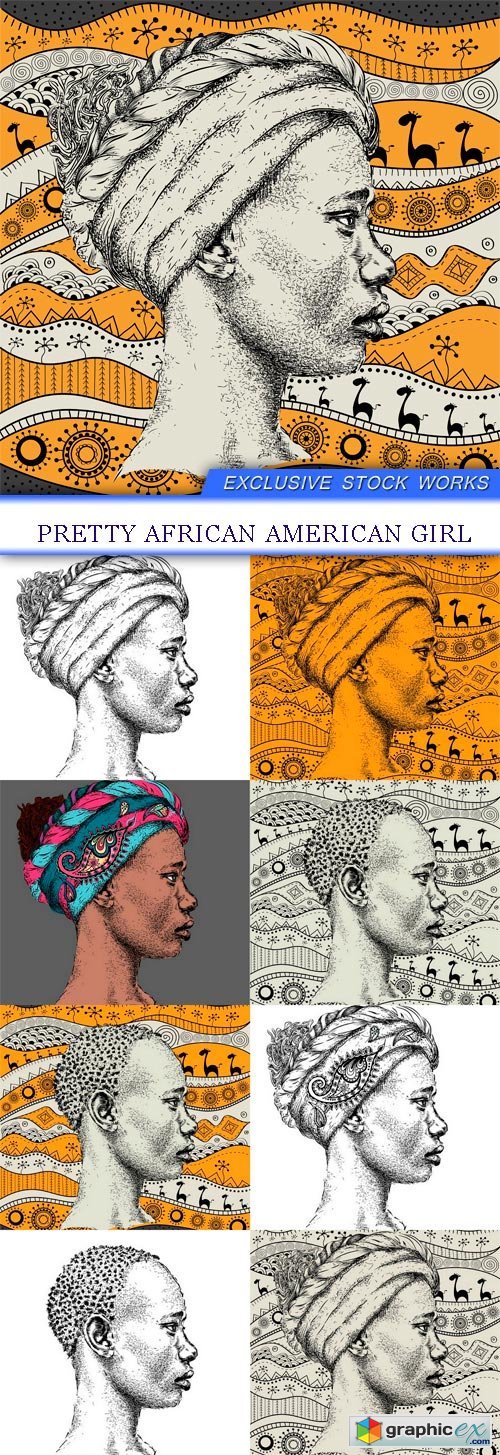 Pretty African American Girl 9X EPS