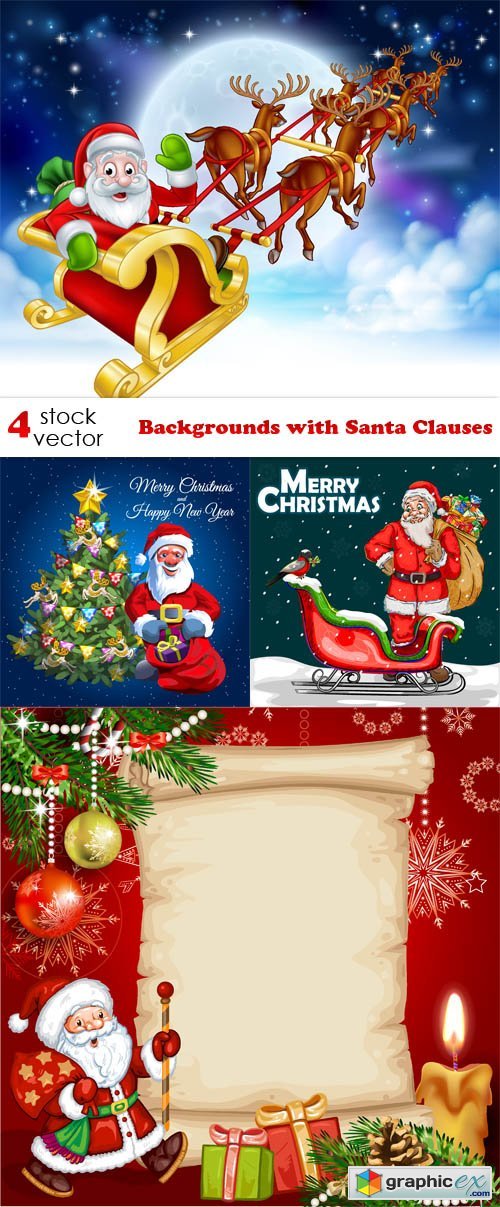 Backgrounds with Santa Clauses
