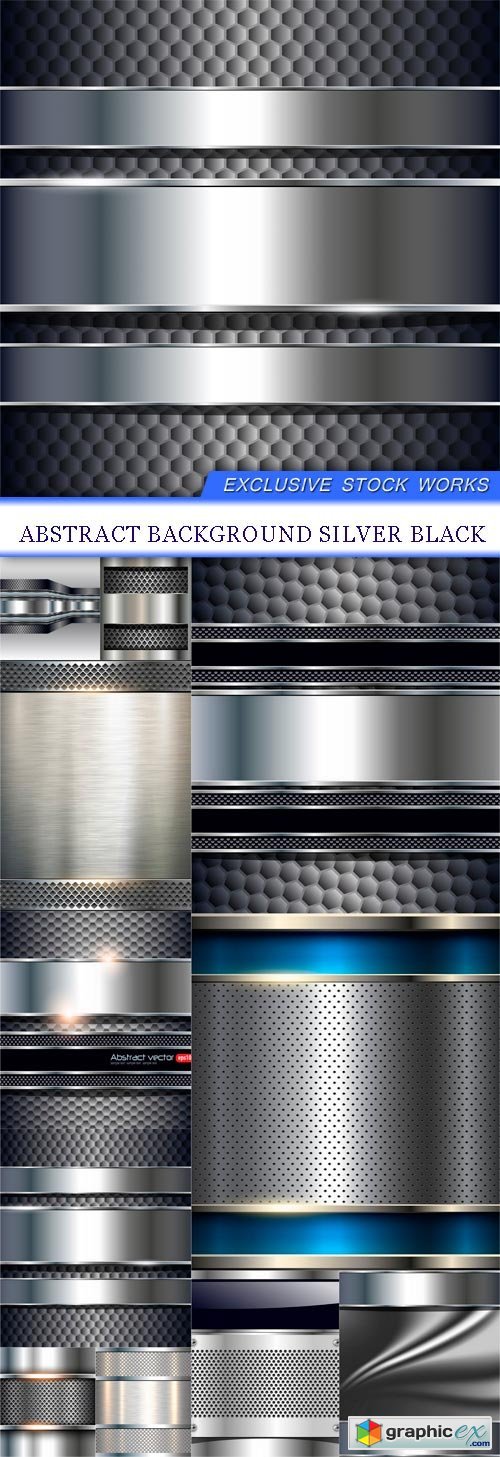 Abstract background silver black 11X EPS