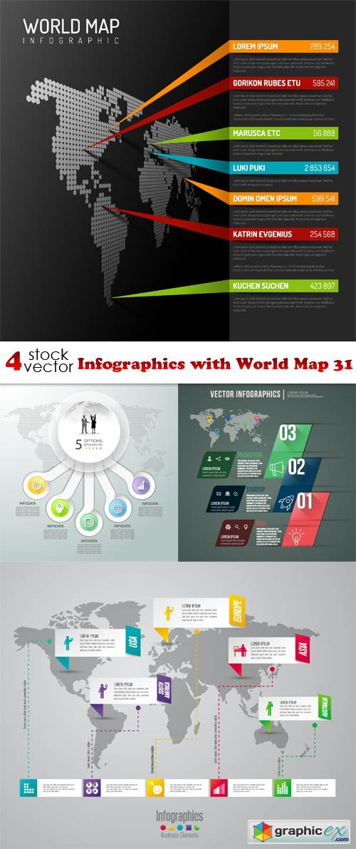 Infographics with World Map 31