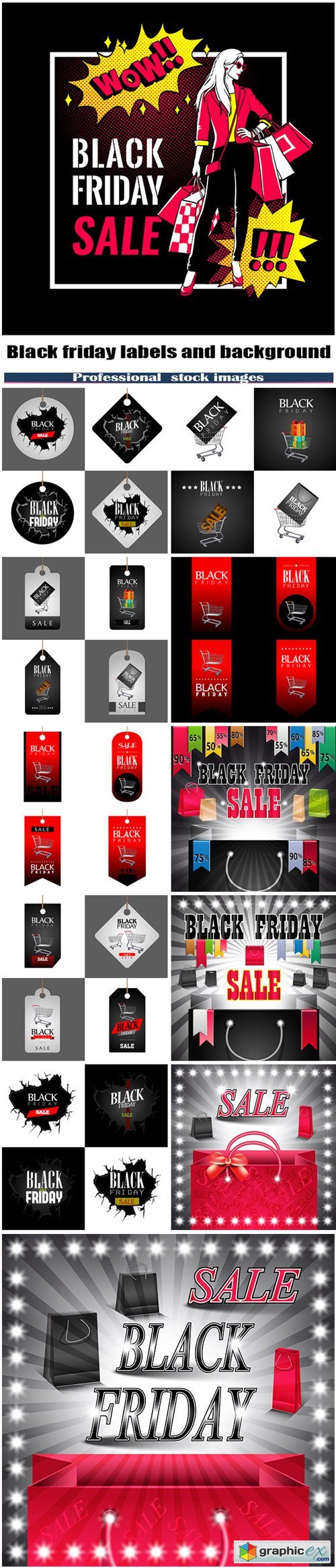 Black friday labels and background
