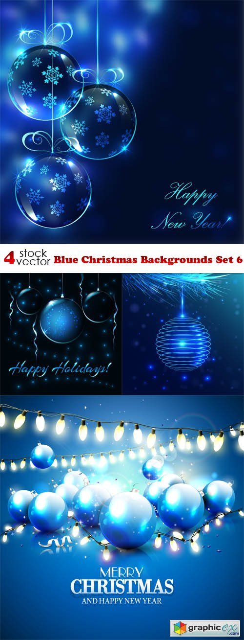 Blue Christmas Backgrounds Set 6