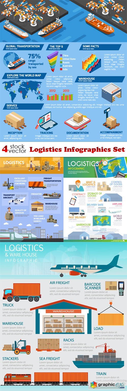 Logistics Infographics Set