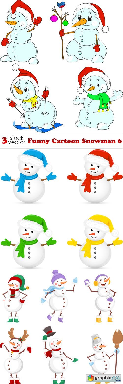 Funny Cartoon Snowman 6