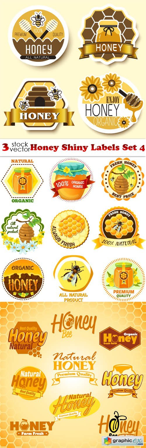 Honey Shiny Labels Set 4