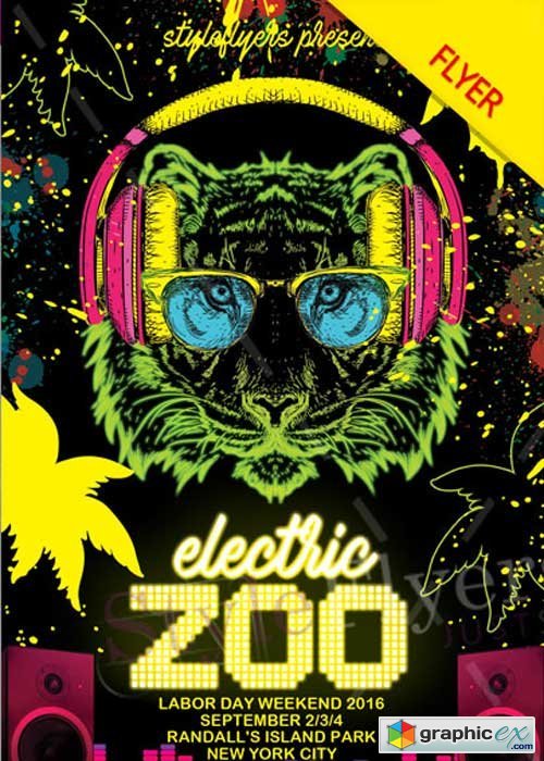  Electriczoofestival PSD V12 Flyer Template 