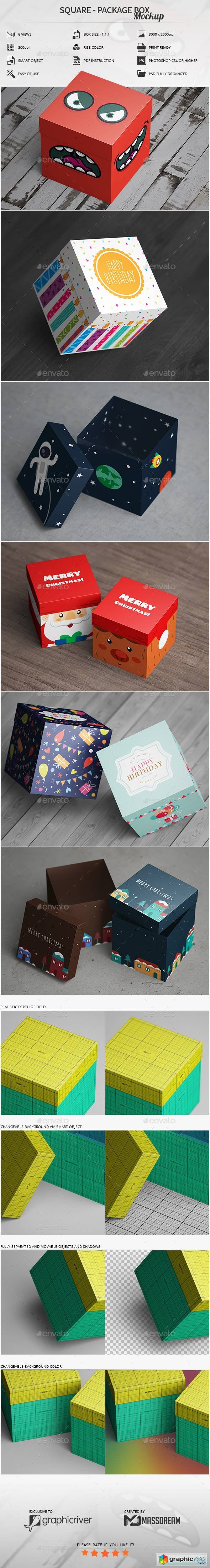 Square - Package Box Mockup