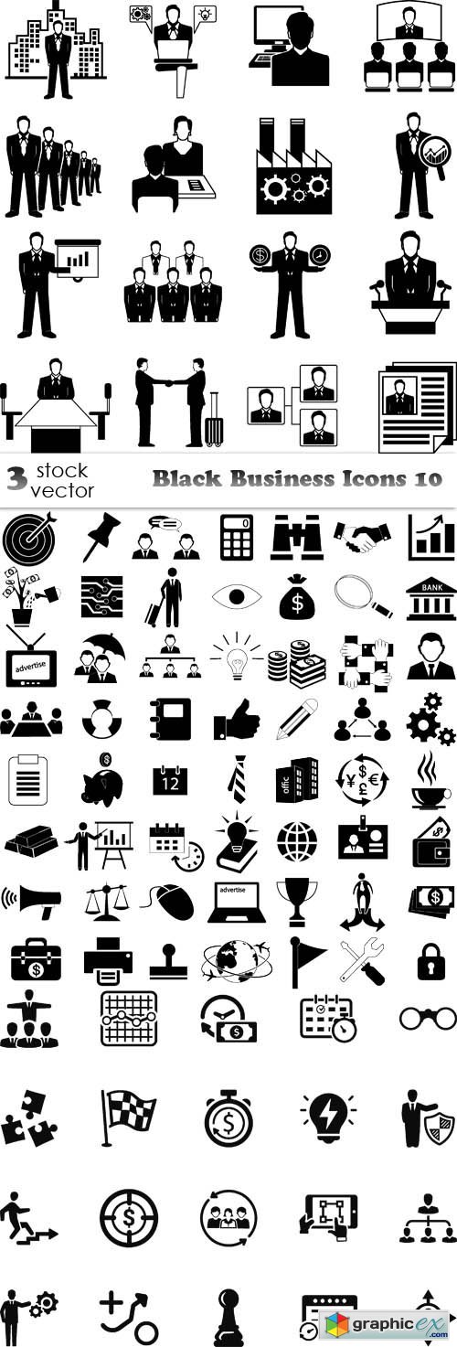 Black Business Icons 10