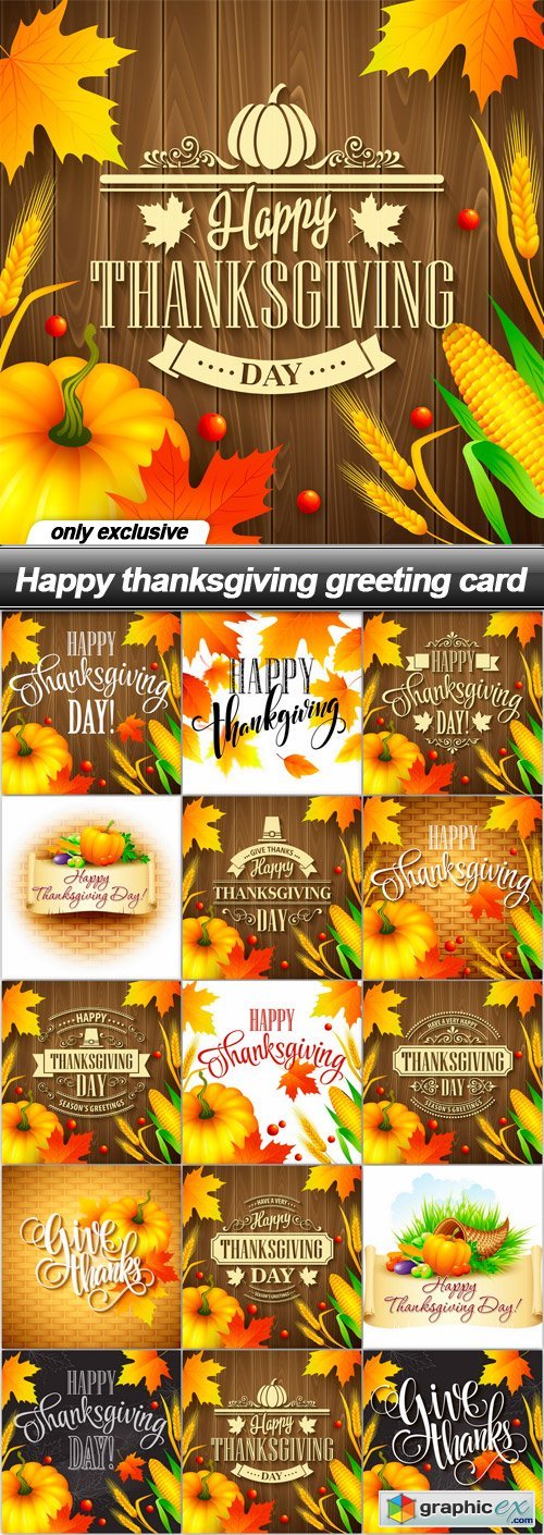 Happy thanksgiving greeting card - 15 EPS