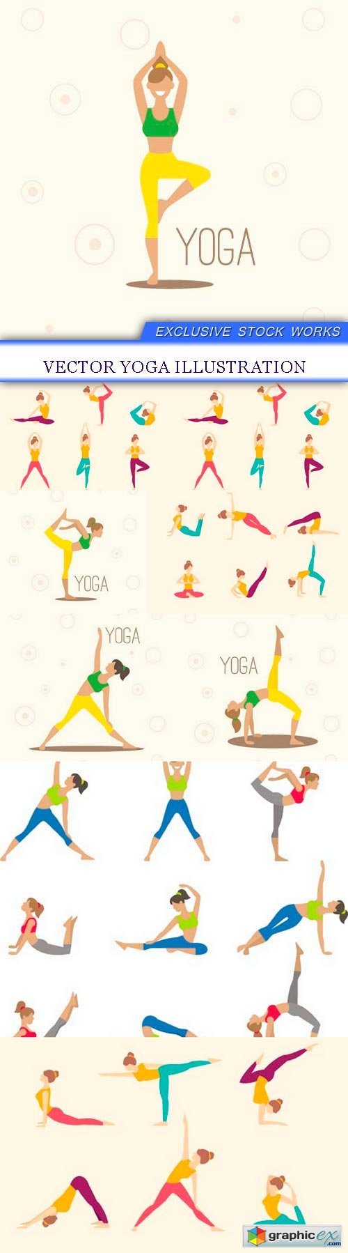 Yoga illustration 9X EPS