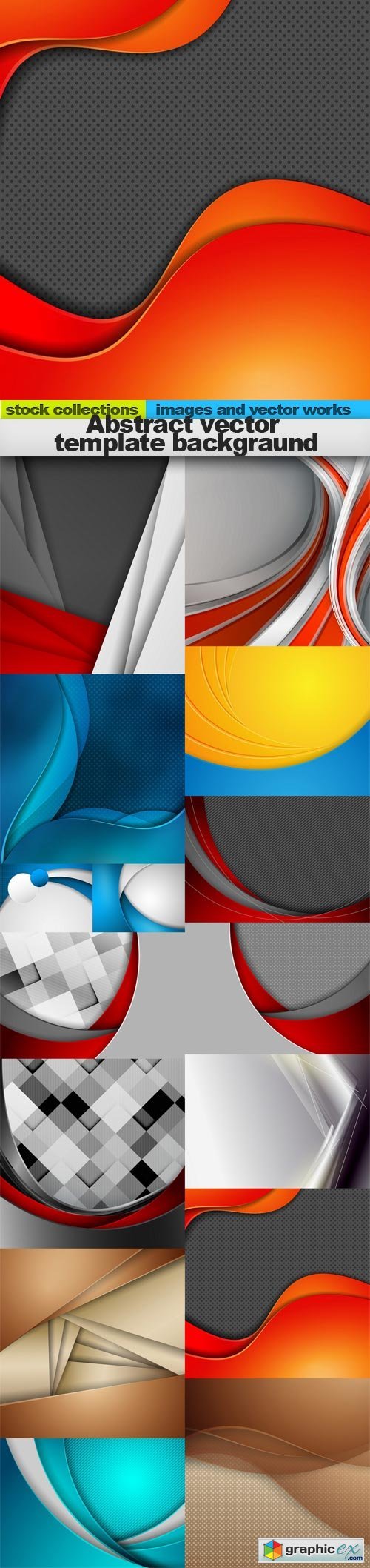 Abstract vector template backgraund, 15 x EPS
