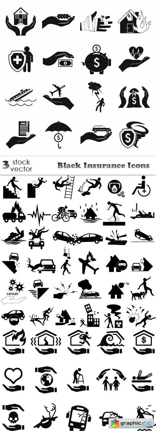 Black Insurance Icons