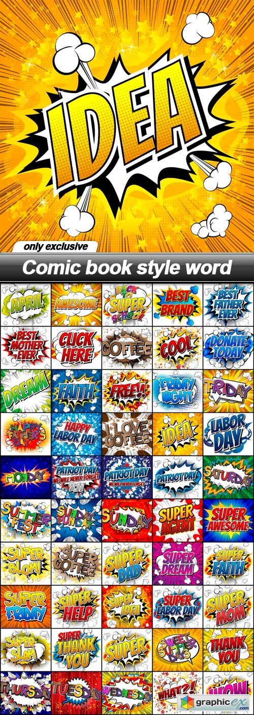 Comic book style word - 50 EPS