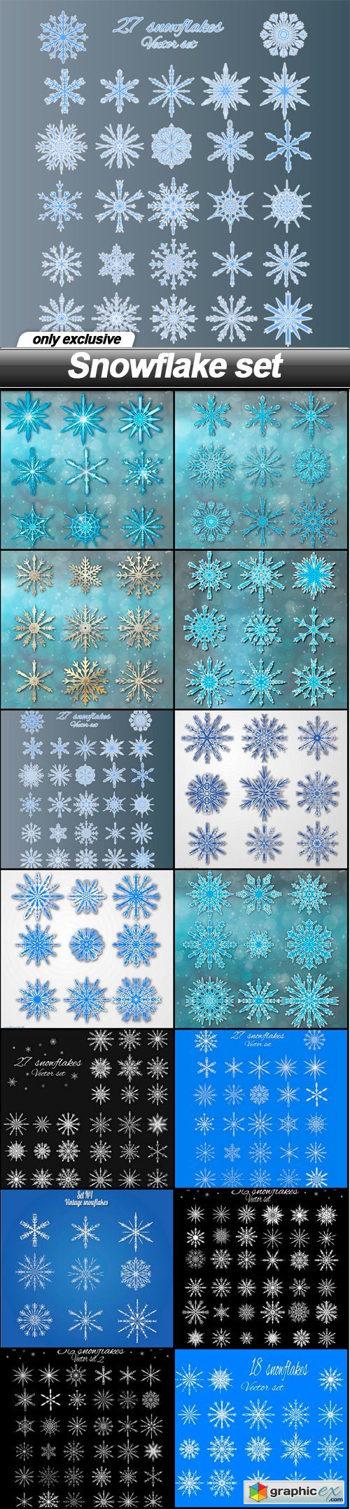 Snowflake set - 14 EPS